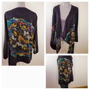 Mushka By Sienna Rose Floral Print Waterfall Open Cardigan Wrap